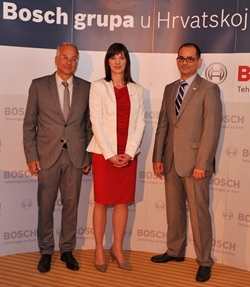 Gunther Neubert, direktor AHK, Mirsada Kudrić, glavna direktorica tvrtke Bosch Hrvatska i Javier Gonzalez Pareja, generalni direktor Boscha za regiju Adria